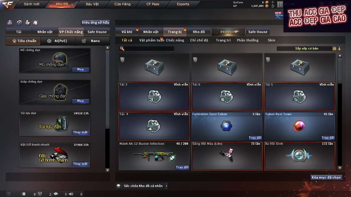 shop acc cf uy tin gia re